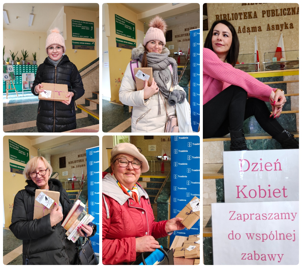 Kolaż ze zdjęć z okazji zabawy w dniu kobiet