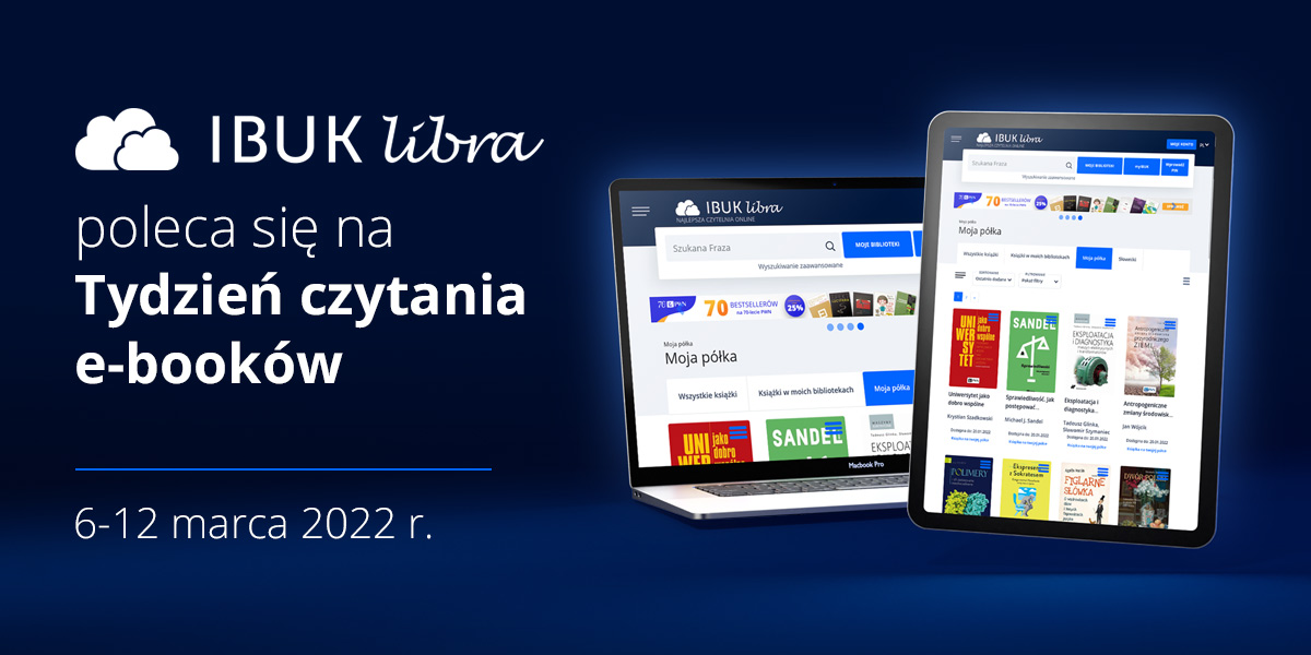 Baner z okazji Tygodnia czytania e-booków. IBUK libra