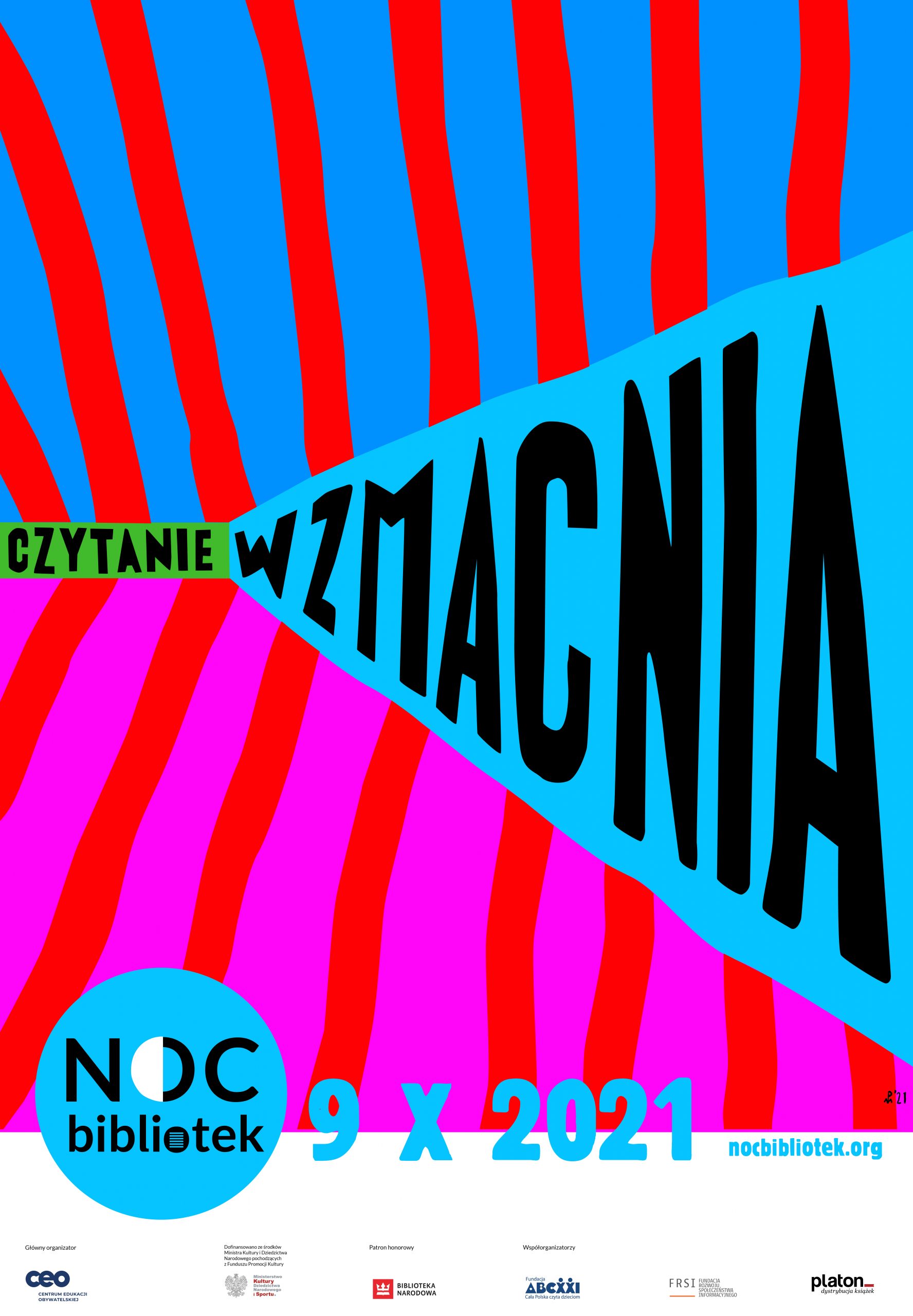 Logo kampanii Noc bibliotek 2021