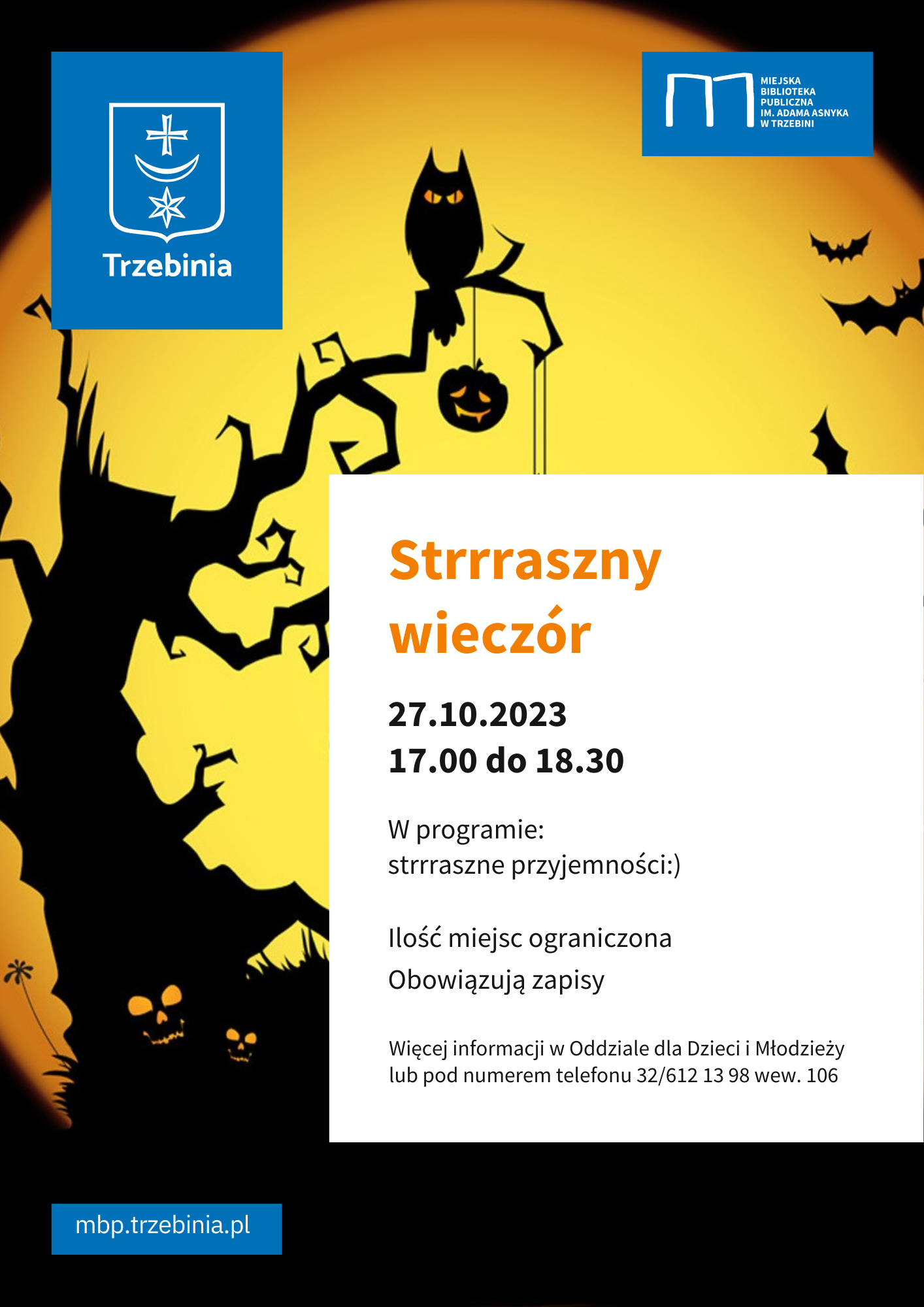 Plakat zapraszający na wieczór z duchami