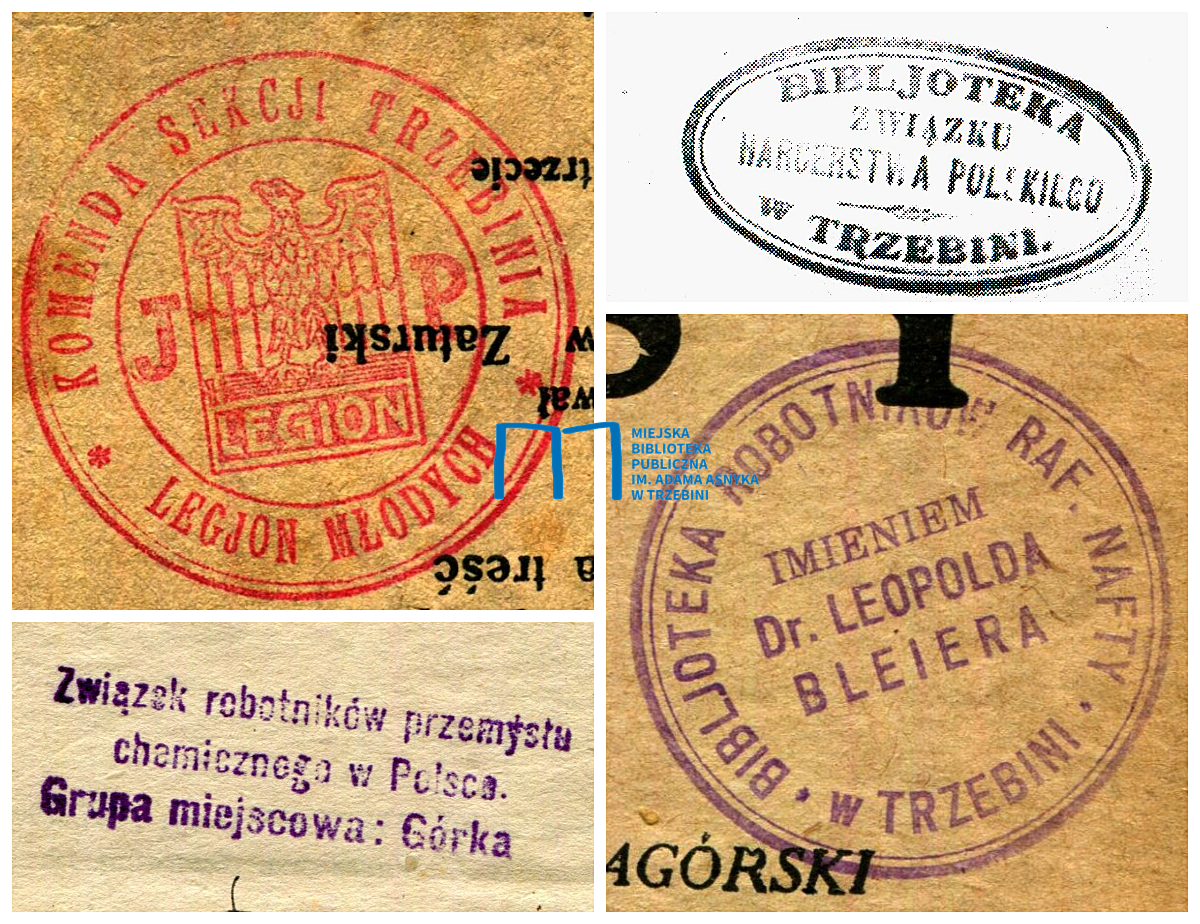 Kolaż przedstawiający zdjęcia przykładowych pieczątek