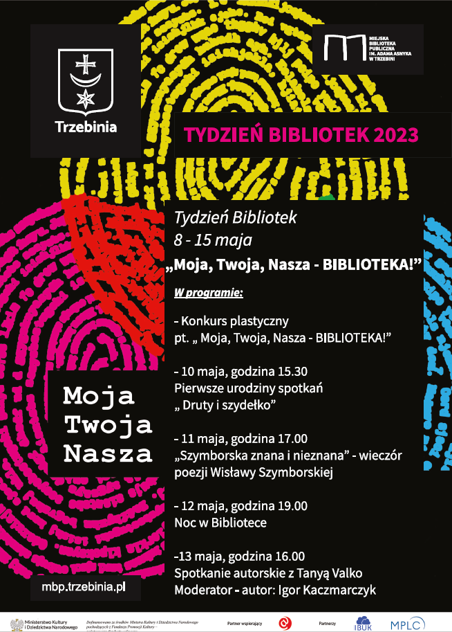Plakat promujący tegoroczny Tydzień Bibliotek